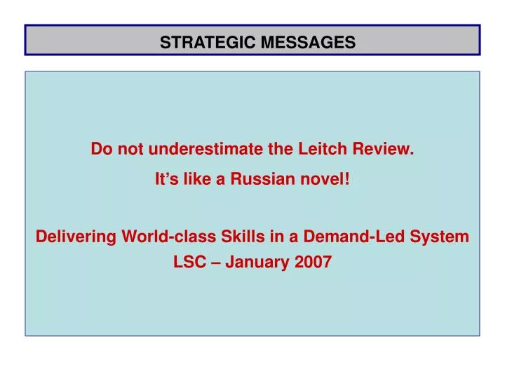 strategic messages