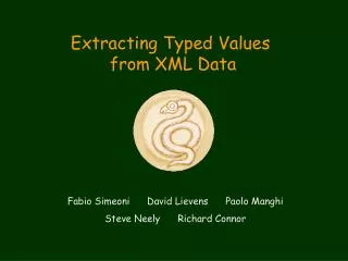 Extracting Typed Values from XML Data