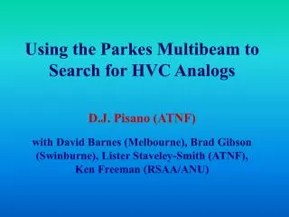Using the Parkes Multibeam to Search for HVC Analogs