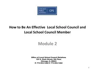How to Be An Effective Local School Council and Local School Council Member