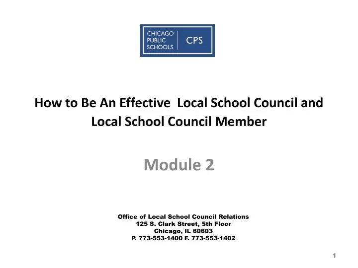 how to be an effective local school council and local school council member