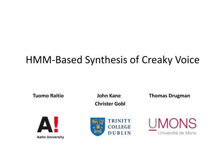 hmm based synthesis of creaky voice