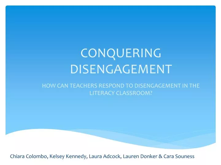 conquering disengagement