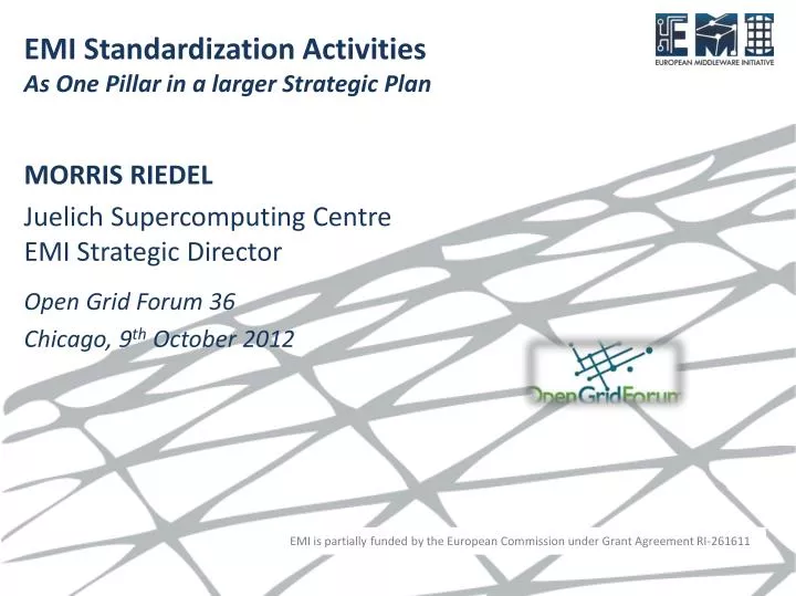 emi standardization activities as one pillar in a larger strategic plan