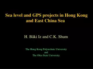 sea level and gps projects in hong kong and east china sea