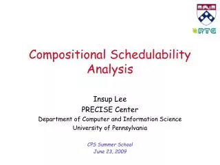 Compositional Schedulability Analysis