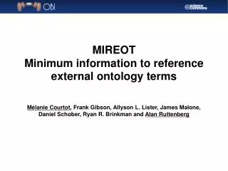 MIREOT Minimum information to reference external ontology terms