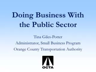 Doing Business With the Public Sector