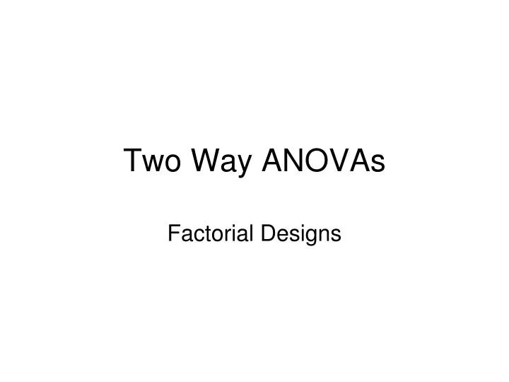 two way anovas
