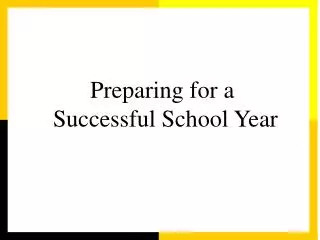 Preparing for a Successful School Year