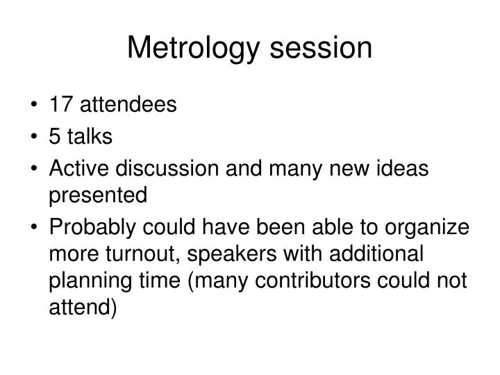 metrology session