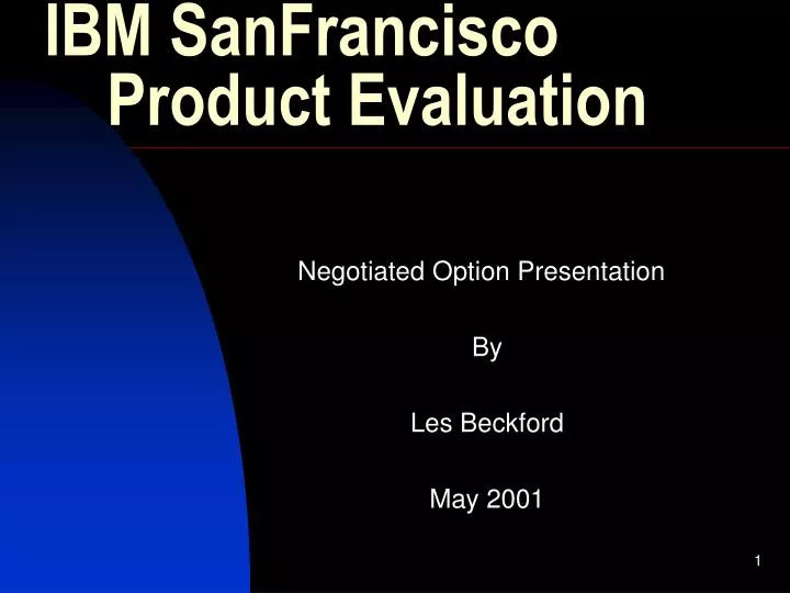 ibm sanfrancisco product evaluation