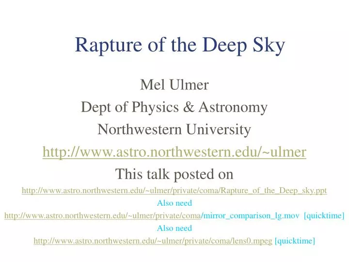 rapture of the deep sky