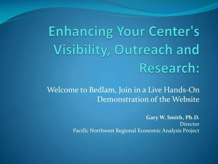 enhancing your center s visibility outreach and research