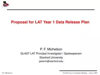 Proposal for LAT Year 1 Data Release Plan