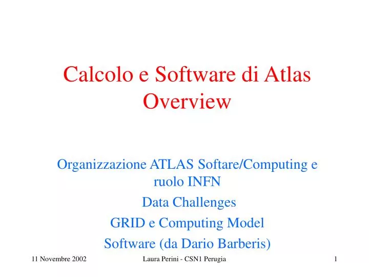 calcolo e software di atlas overview