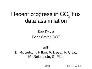 Recent progress in CO 2 flux data assimilation
