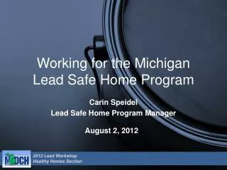 Working for the Michigan Lead Safe Home Program