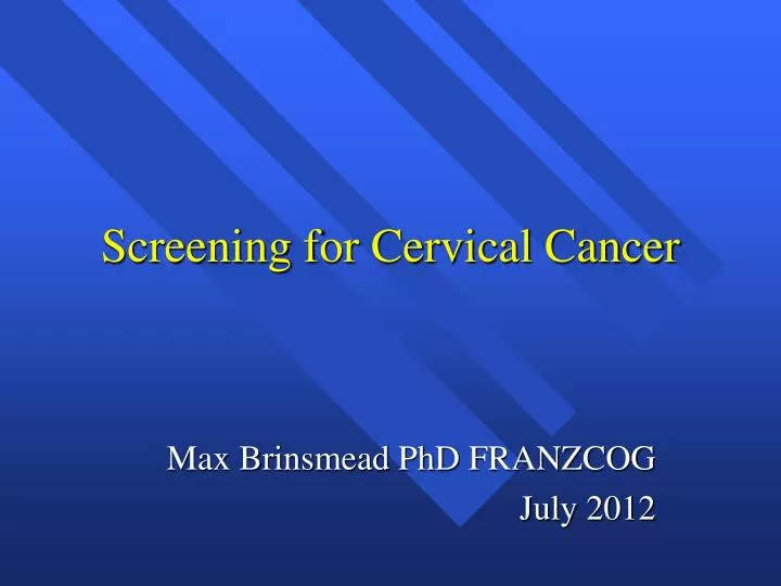 screening for cervical cancer