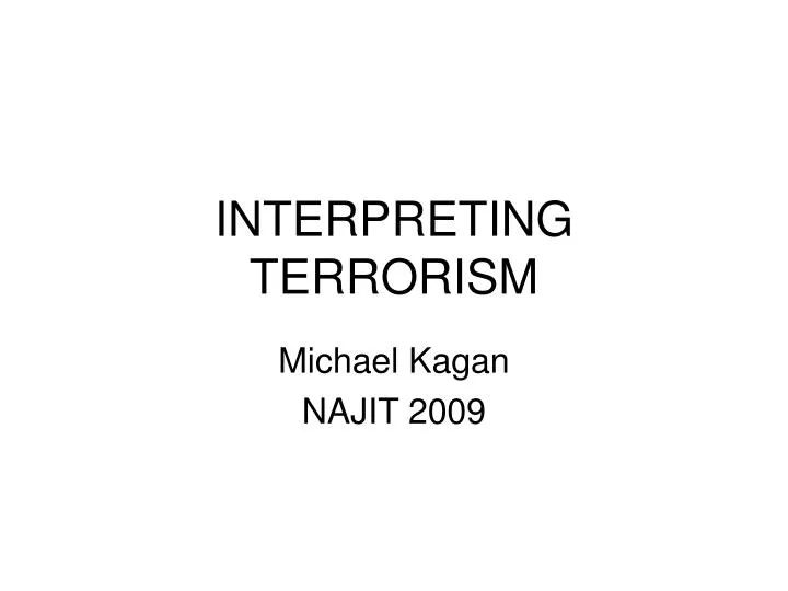 interpreting terrorism