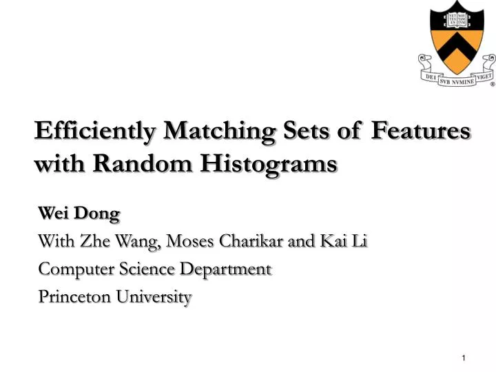 efficiently matching sets of features with random histograms