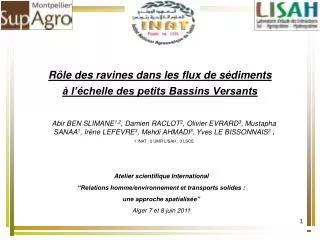 r le des ravines dans les flux de s diments l chelle des petits bassins versants