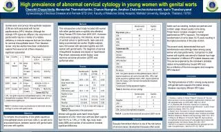 High prevalence of abnormal cervical cytology in young women with genital warts