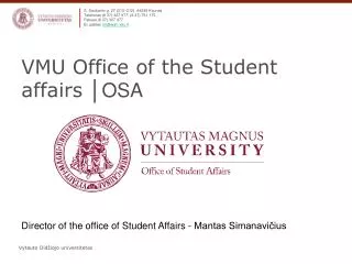 VMU Office of the Student affairs ? OSA