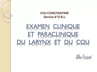 chu constantine service d o r l