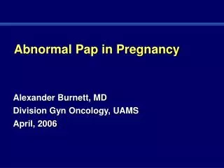 Abnormal Pap in Pregnancy