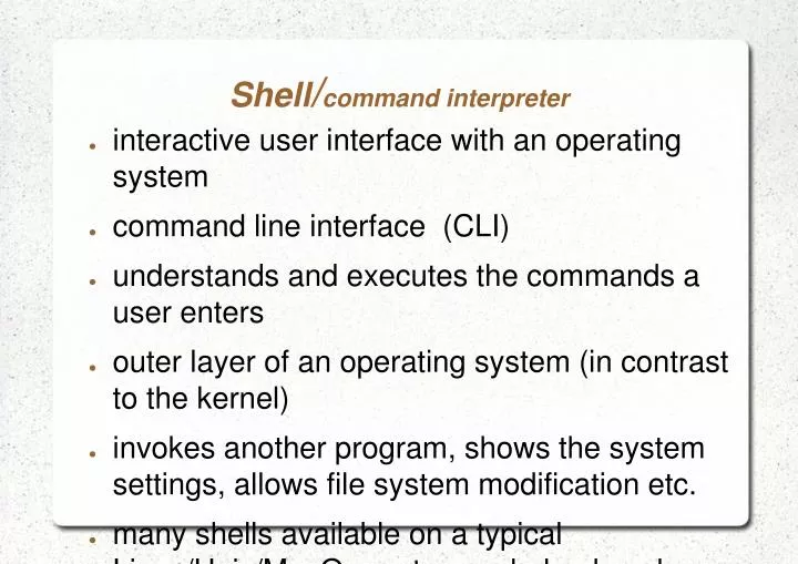 shell command interpreter