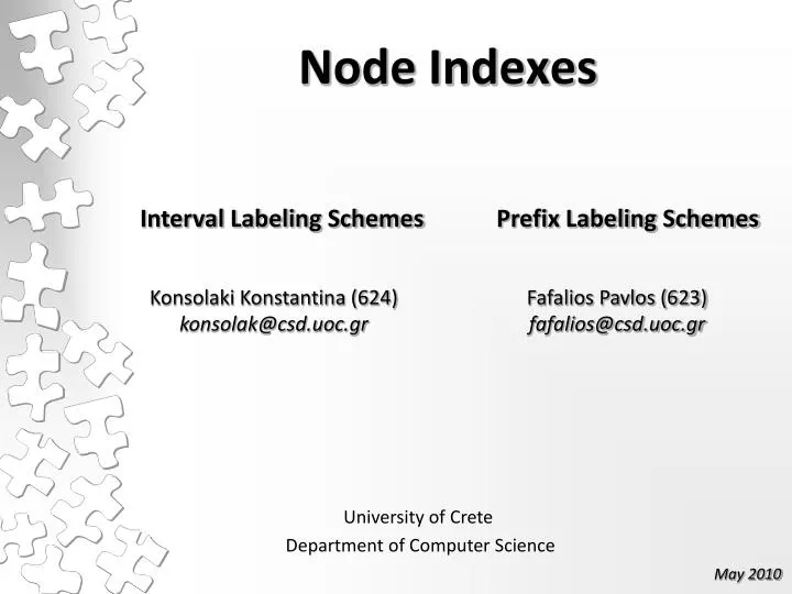 node indexes