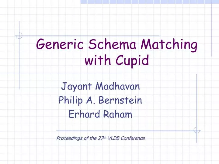 generic schema matching with cupid