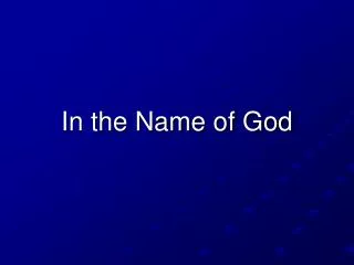 in the name of god