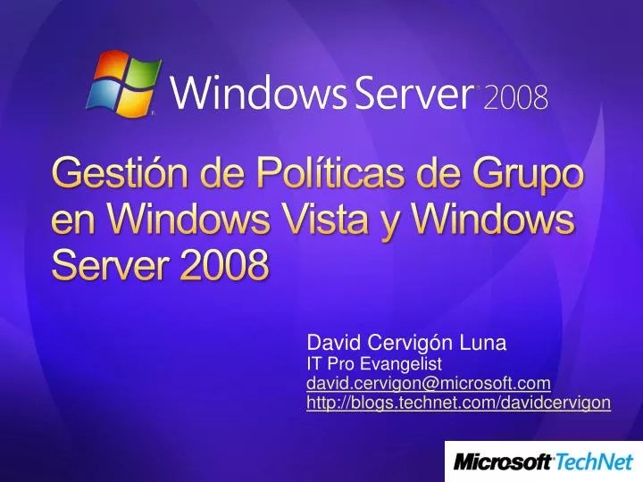 gesti n de pol ticas de grupo en windows vista y windows server 2008