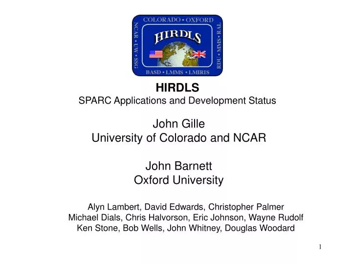 hirdls sparc applications and development status