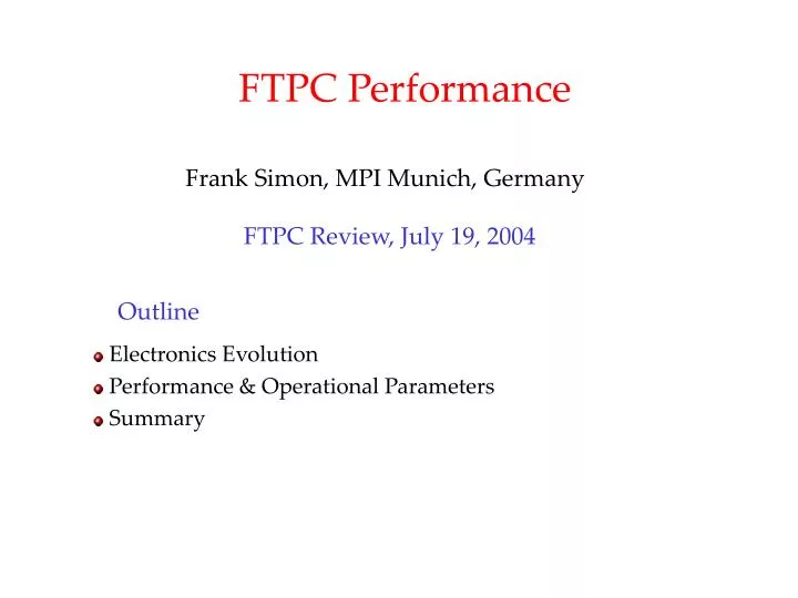 ftpc performance