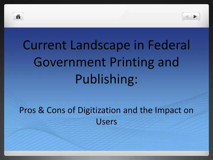 current landscape in federal government printing and publishing
