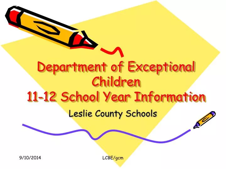 department of exceptional children 11 12 school year information