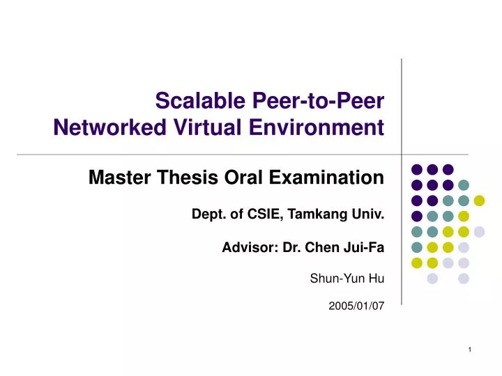 scalable peer to peer networked virtual environment