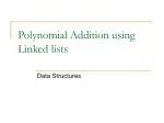 Polynomial Addition using Linked lists - slide 1