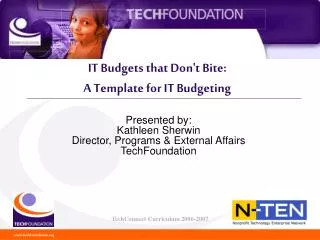 IT Budgets that Don't Bite: A Template for IT Budgeting