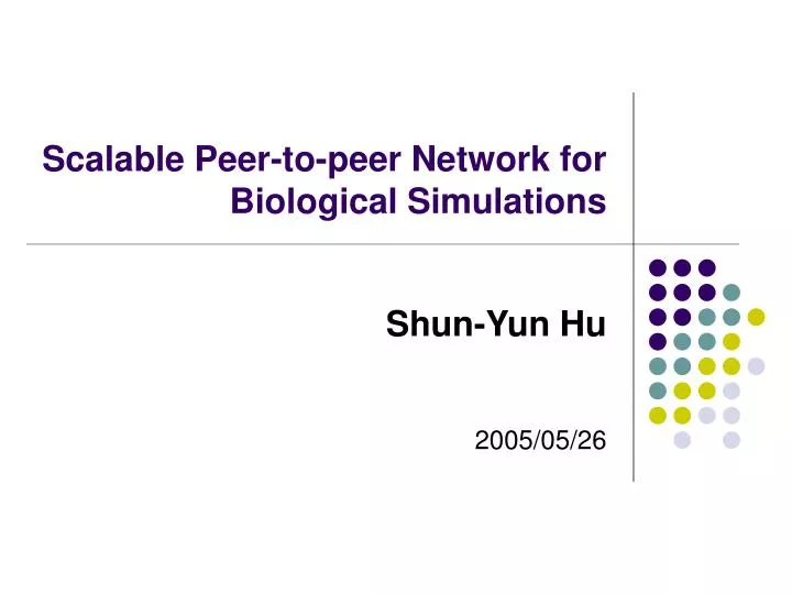 scalable peer to peer network for biological simulations