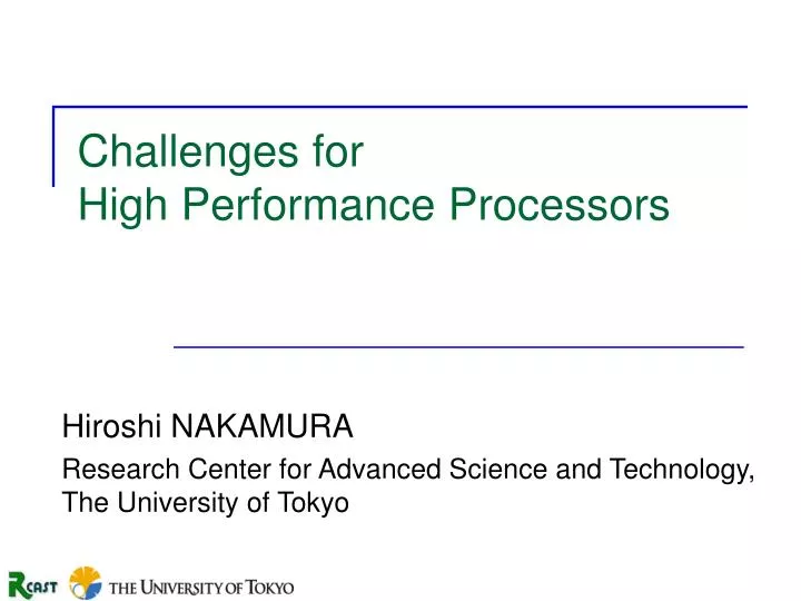 challenges for high performance processors