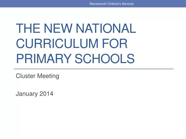 the new national curriculum for primary schools
