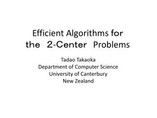Efficient Algorithms ???? ????? - ??????? Problems