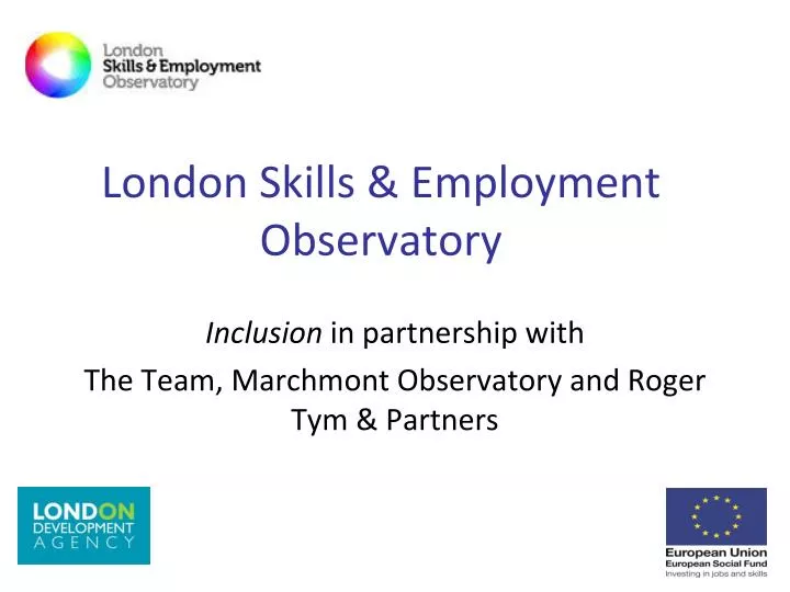 london skills employment observatory