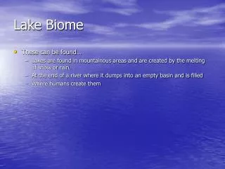 Lake Biome