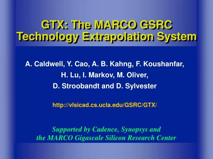 gtx the marco gsrc technology extrapolation system