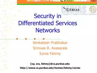 Security in Differentiated Services Networks